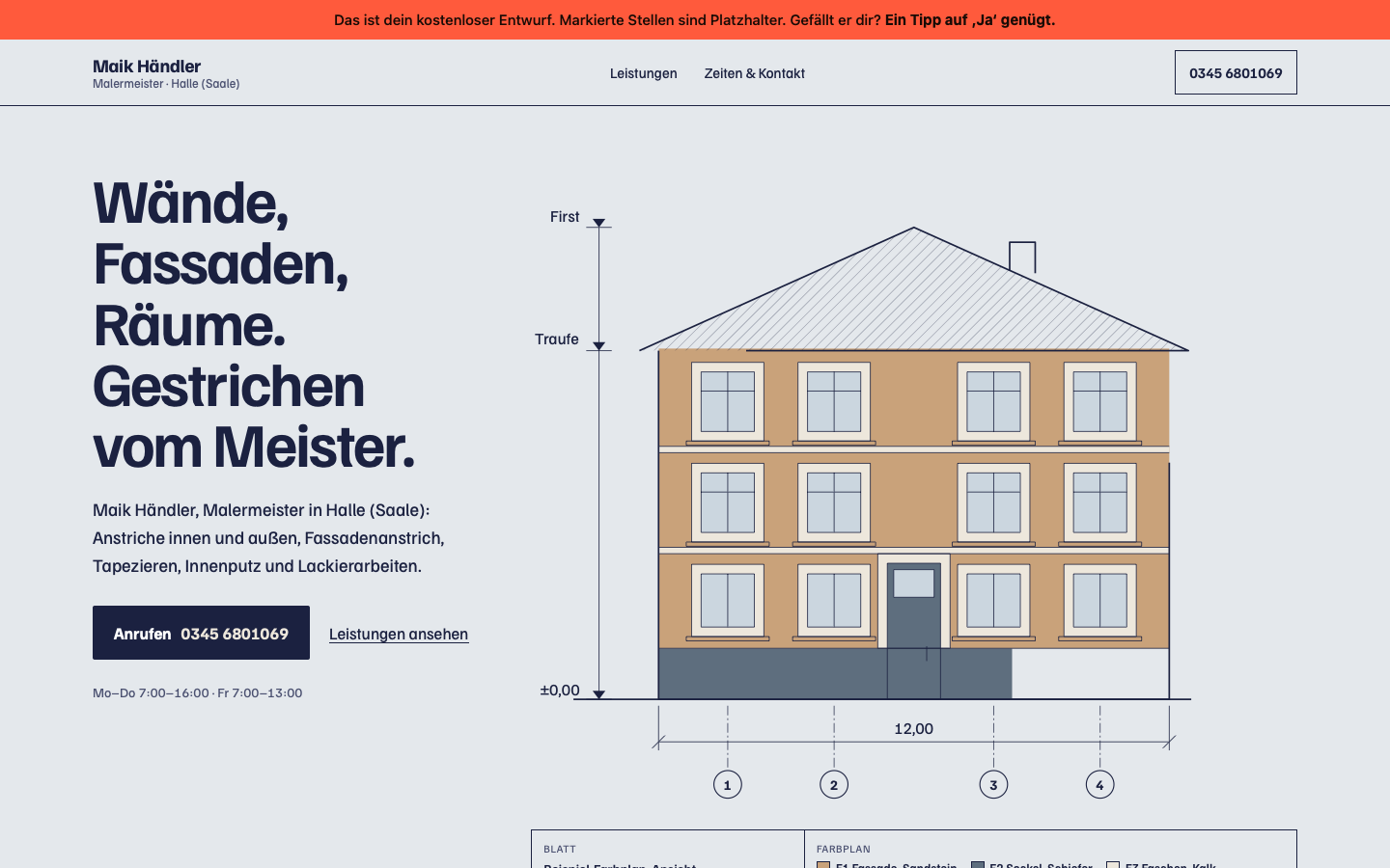 Weiche A, Desktop, erste Ansicht